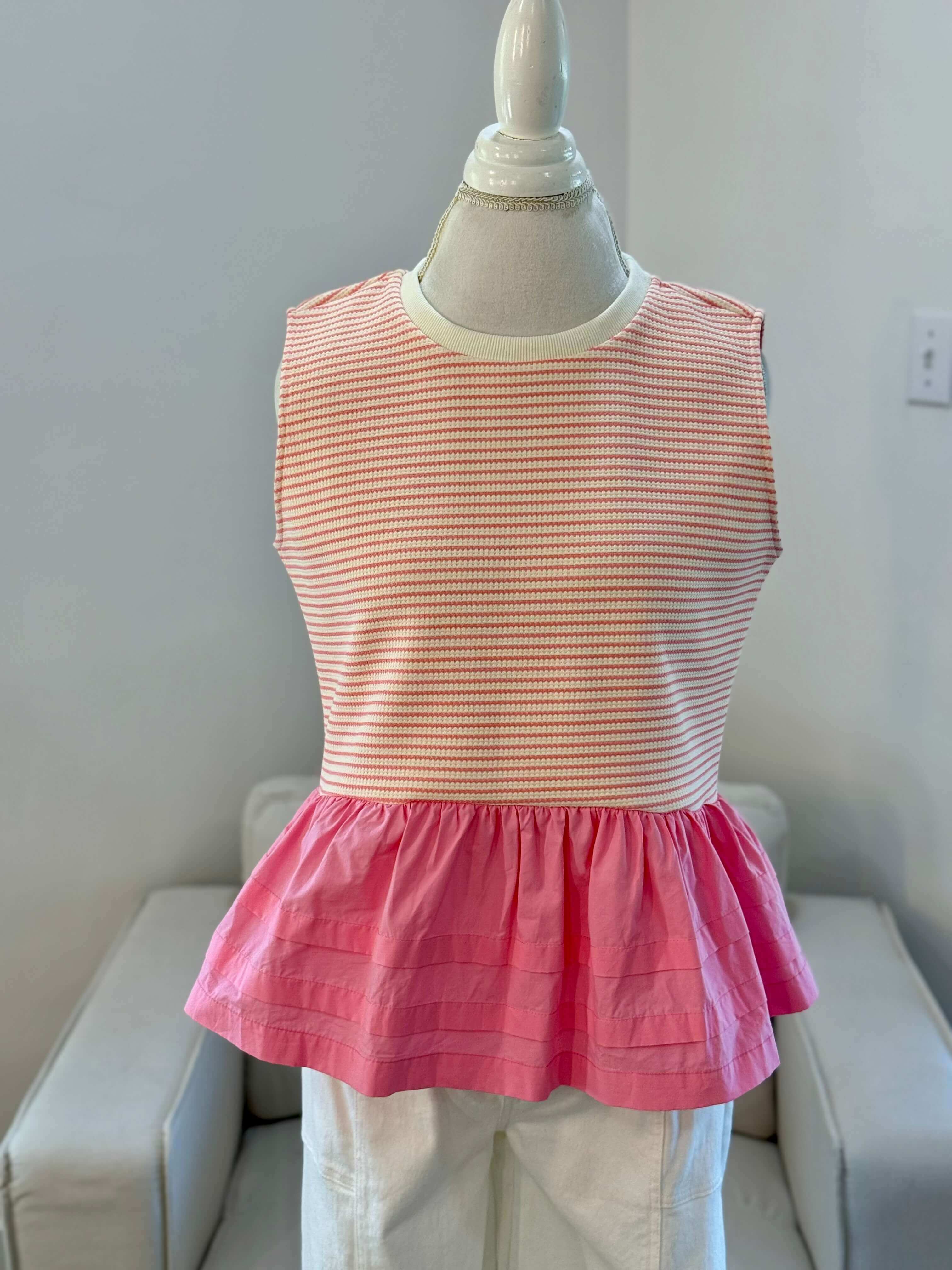 Camron Stripe Ruffle Top