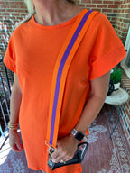 Orange Purple Stripe Bag Strap