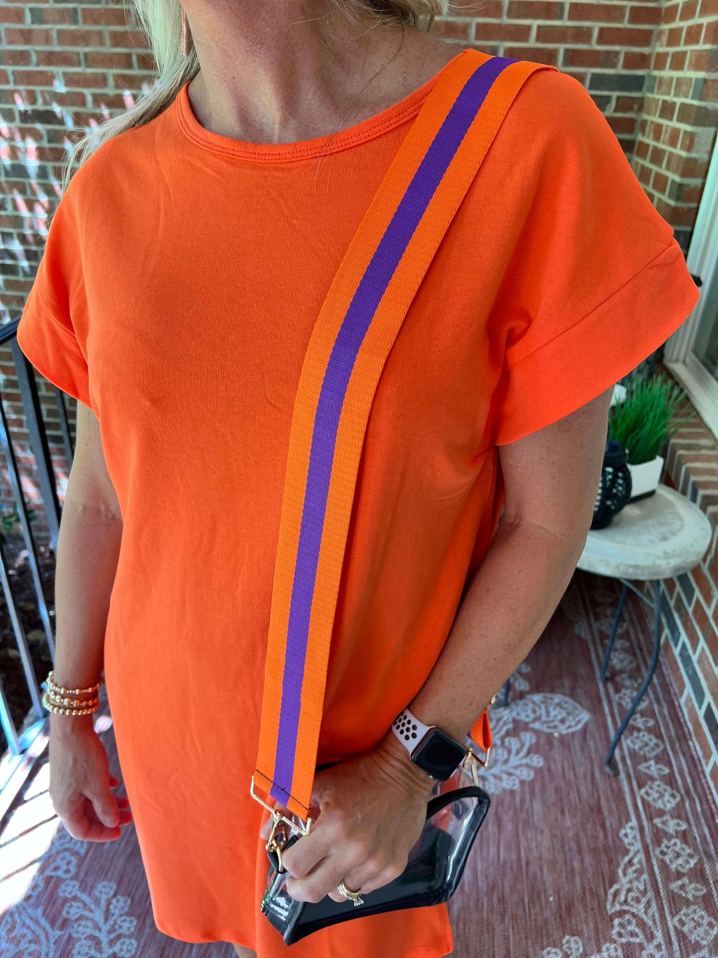 Orange Purple Stripe Bag Strap