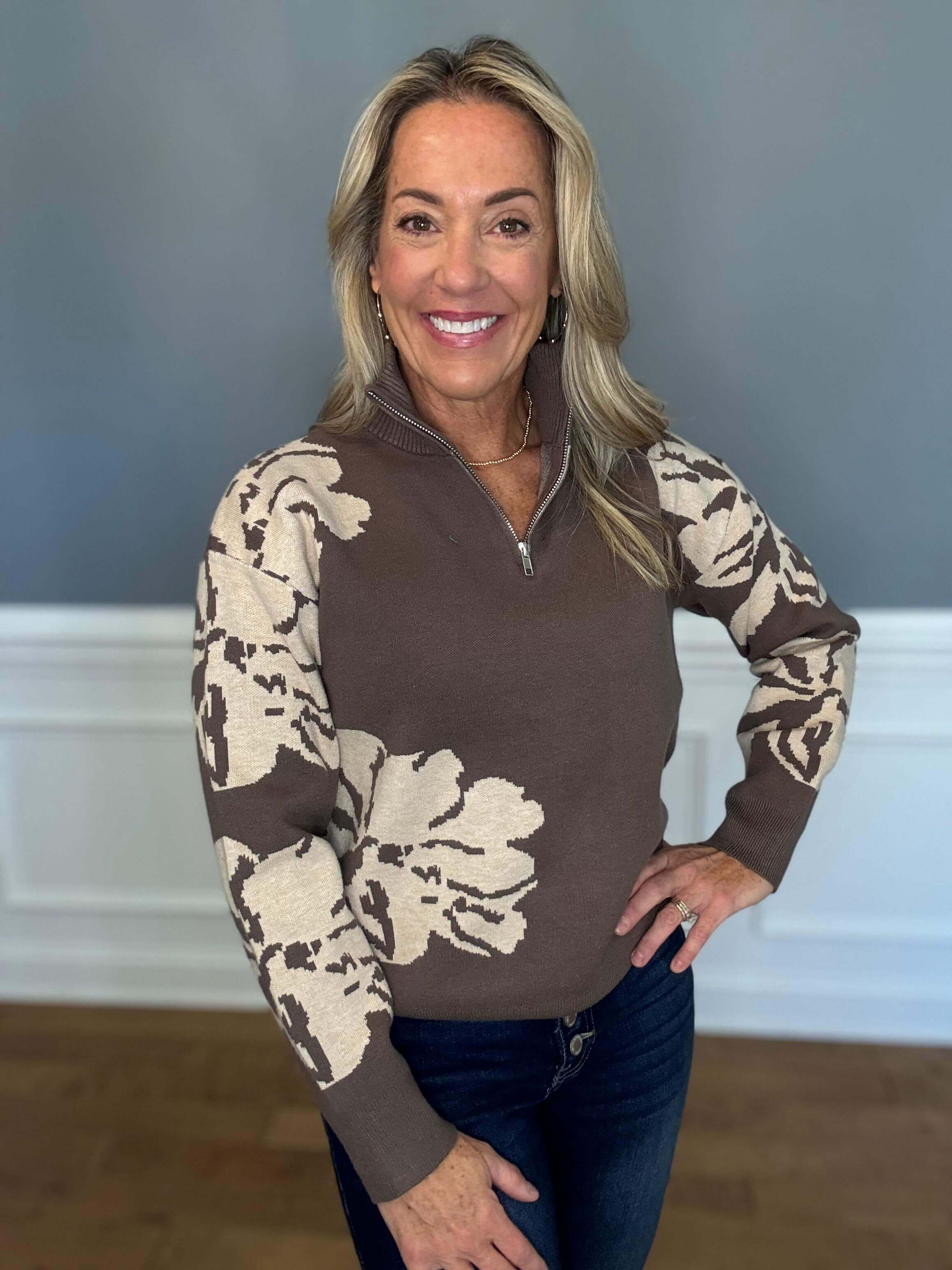 Marci Mocha Half Zip