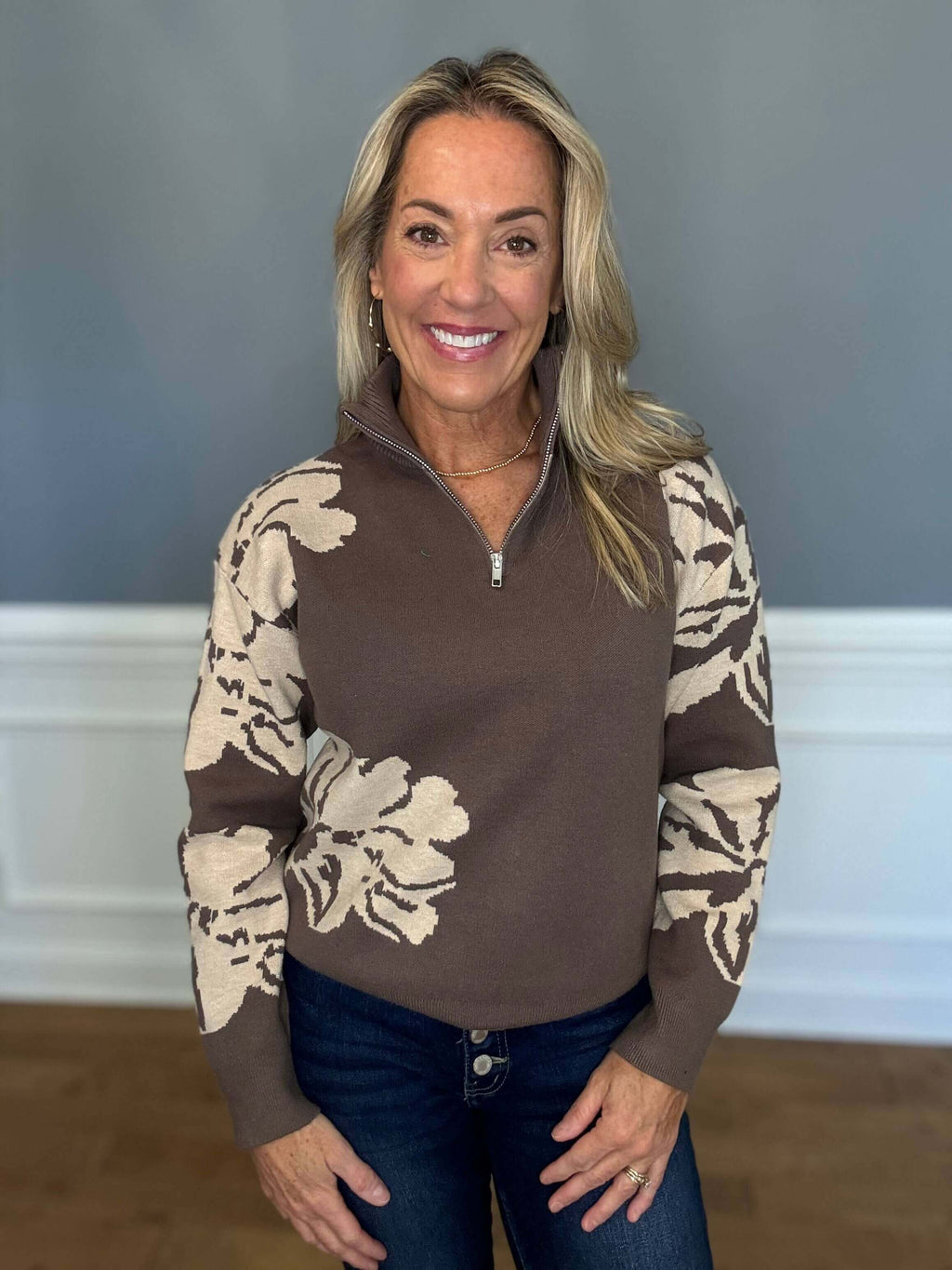 Marci Mocha Half Zip