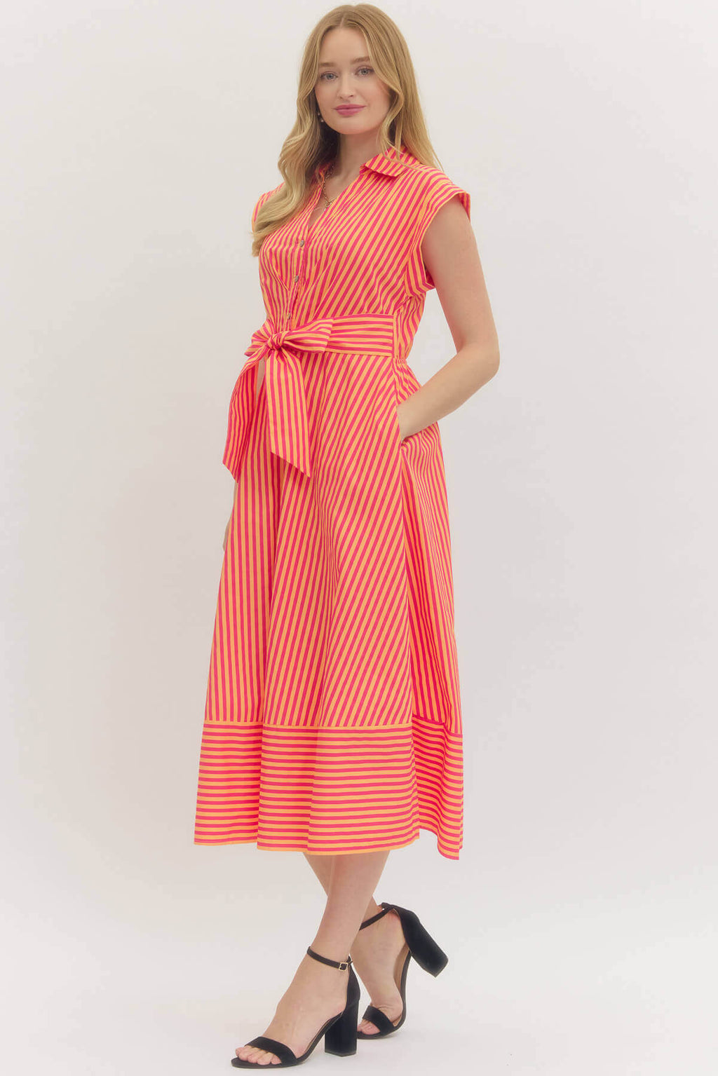 Kallie Stripe Midi Dress