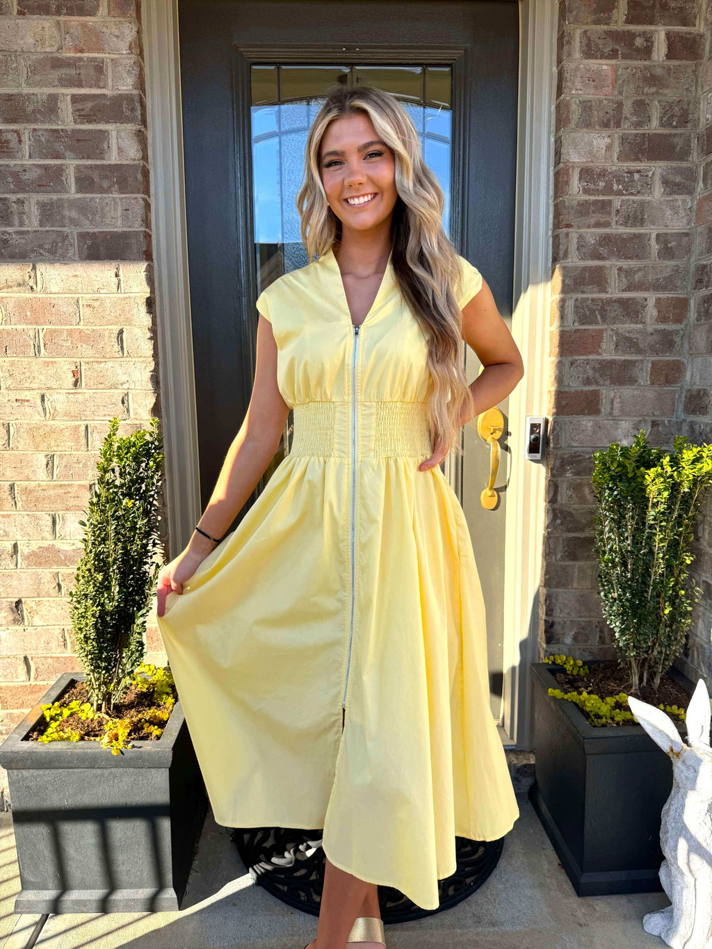 Sunny Yellow Midi Dress