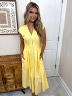 Sunny Yellow Midi Dress