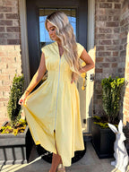 Sunny Yellow Midi Dress