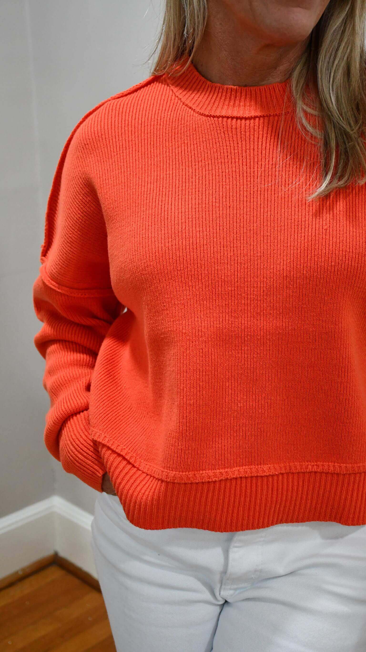 Ashton Orange Ribbed Sweater