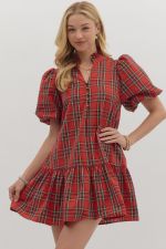 Sarah Red Plaid Dress