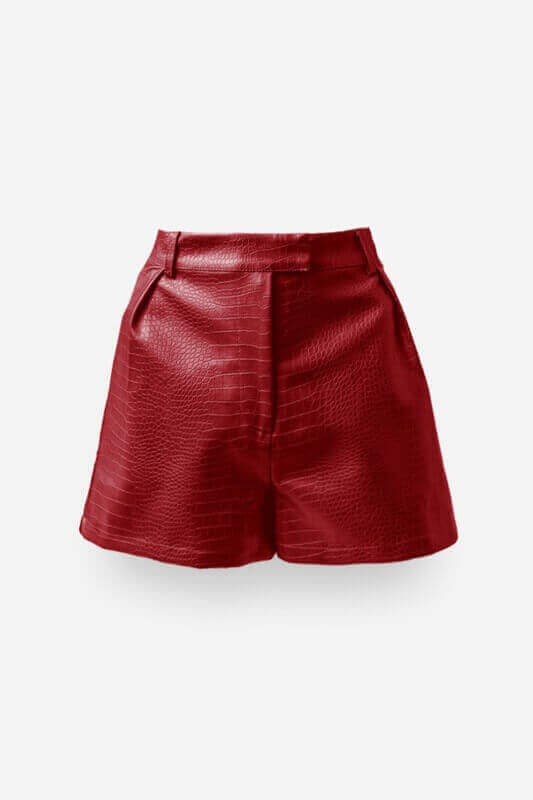 Crocodile Faux Leather Shorts