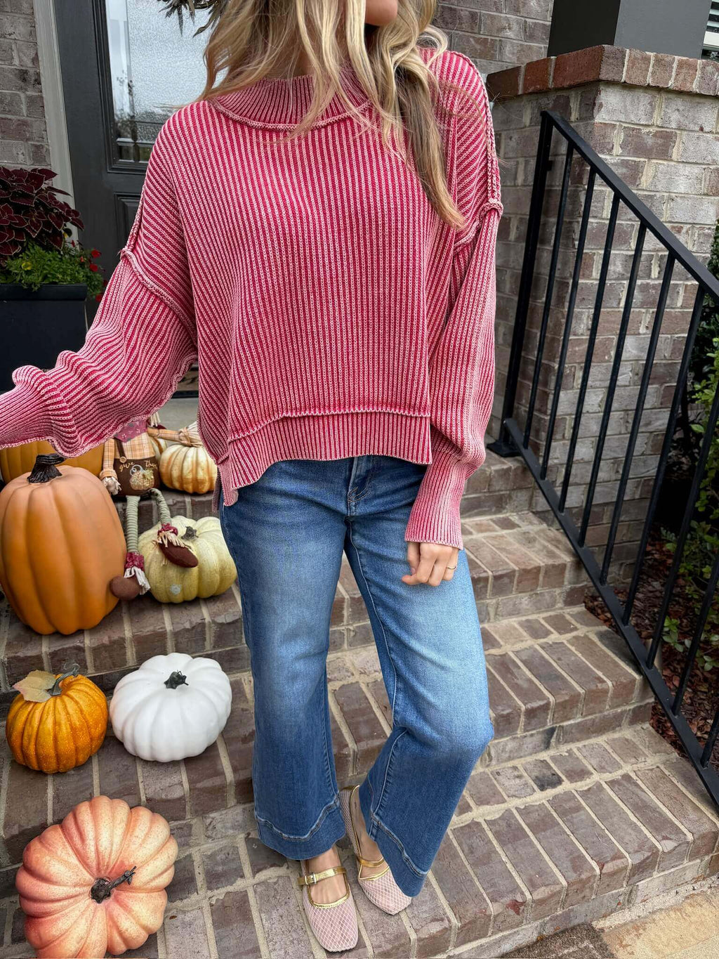 Robin Red Ribbed Sweater
