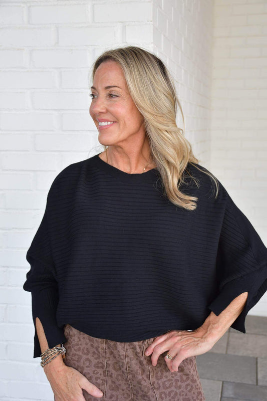 Elle Black Dolman Top
