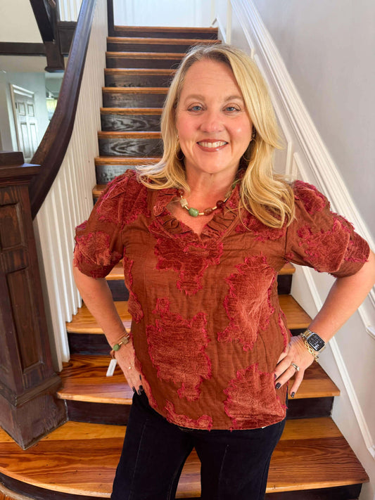 Braylee Rust Blouse