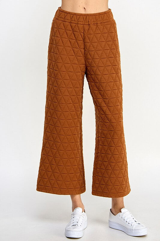 Rust Quilted Cropped Pant