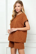 Rust Quilted Cropped Set