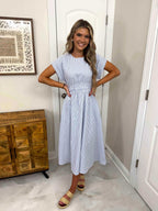 Rachel Blue Pinstripe Dress