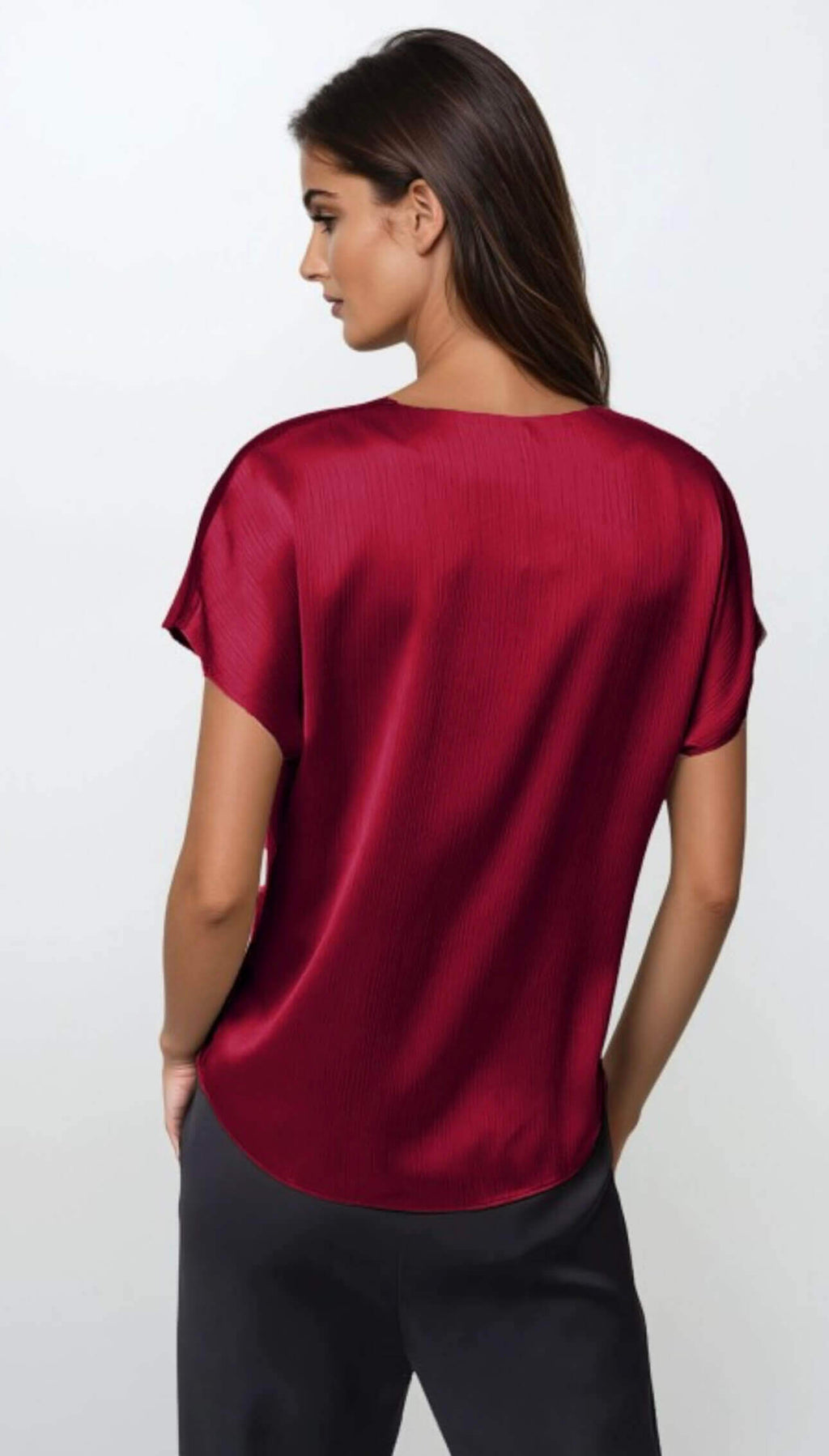 Julia Crinkle Satin Blouse