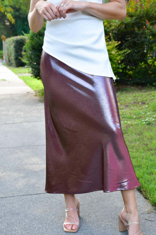 Olivia Shimmer Midi Skirt