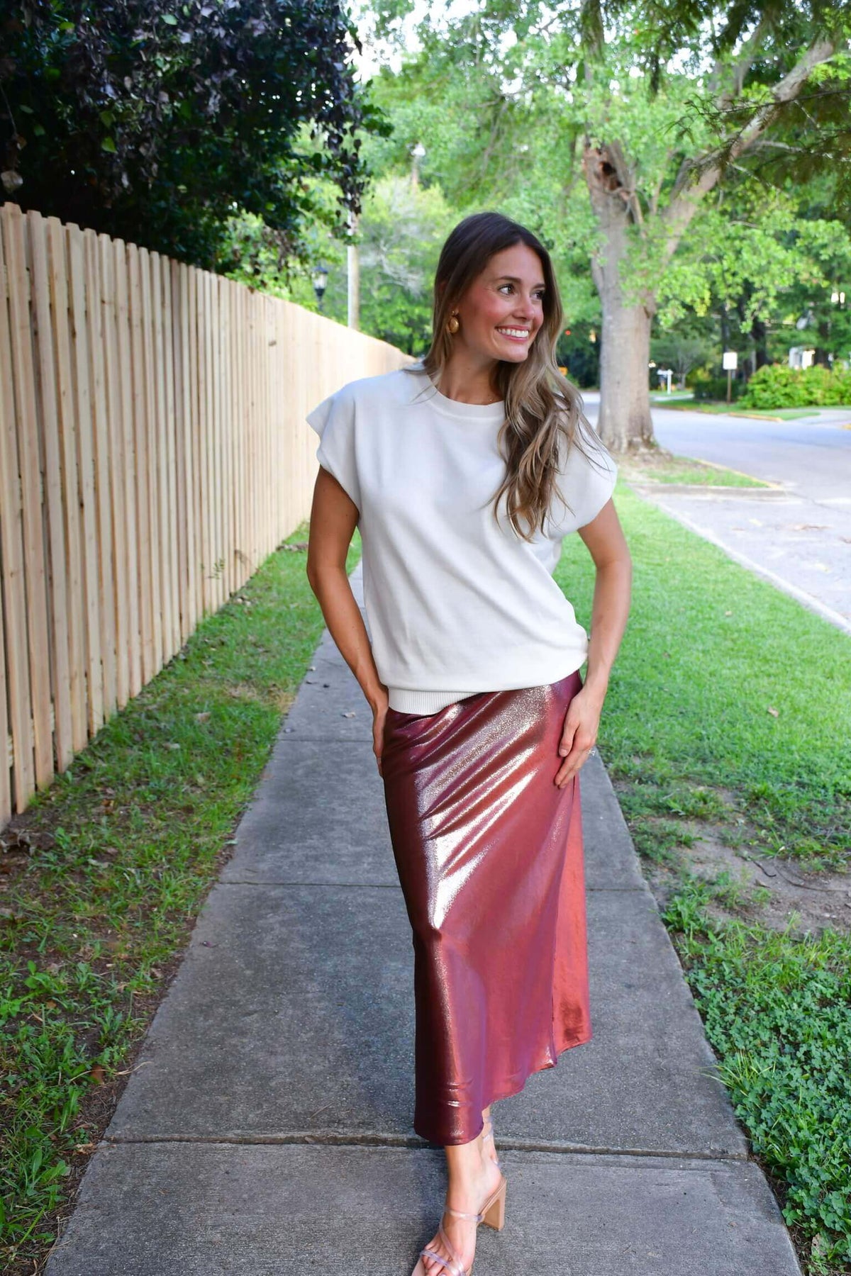 Olivia Shimmer Midi Skirt