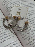 Rope Textured Two Tone Hoop