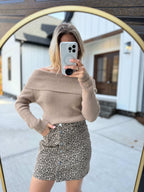 Kinsley Camel Off Shoulder Sweater