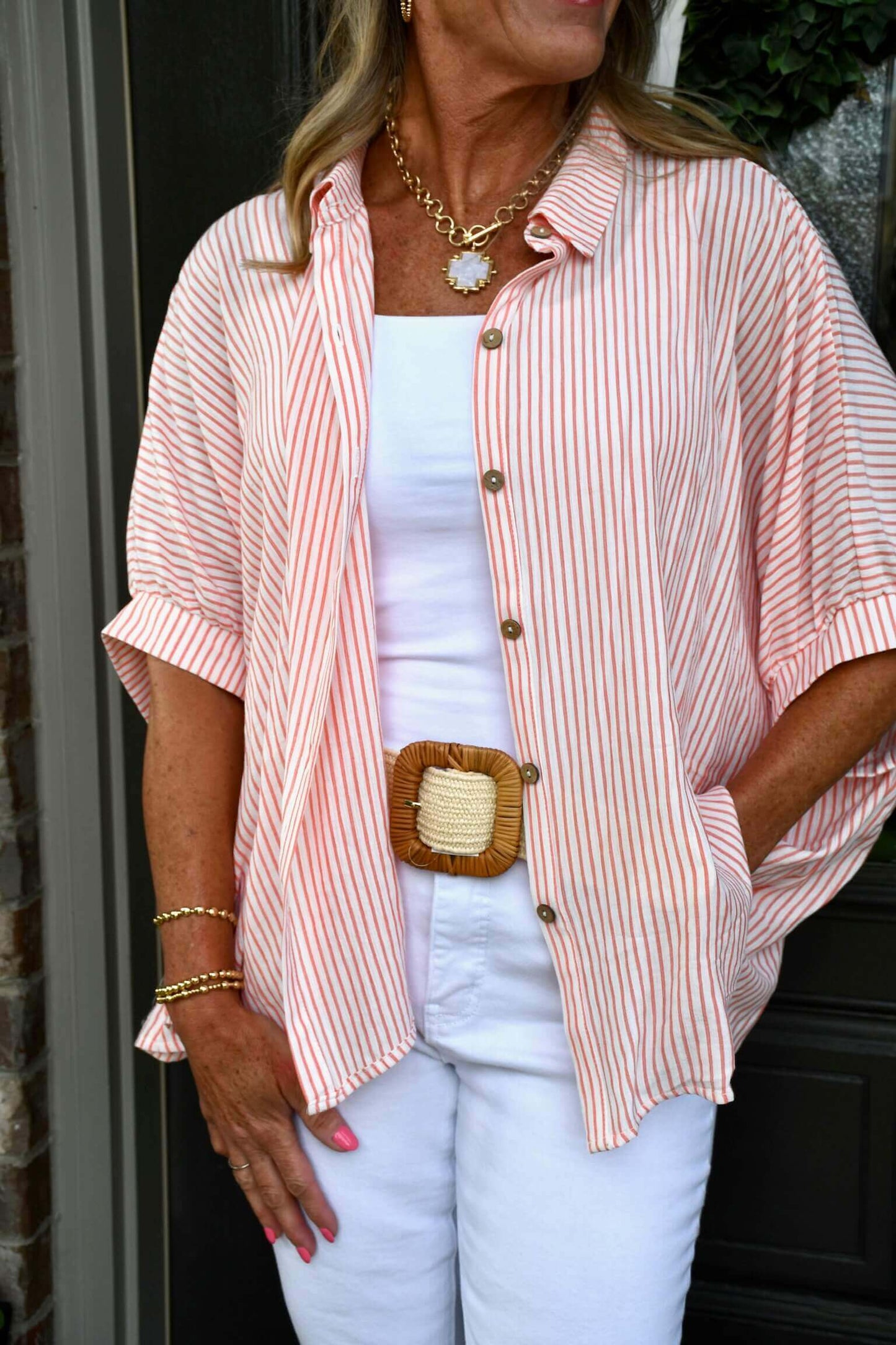 Addison Stripe Button Up