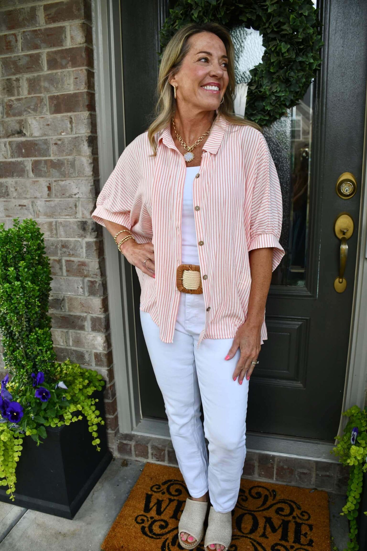 Addison Stripe Button Up