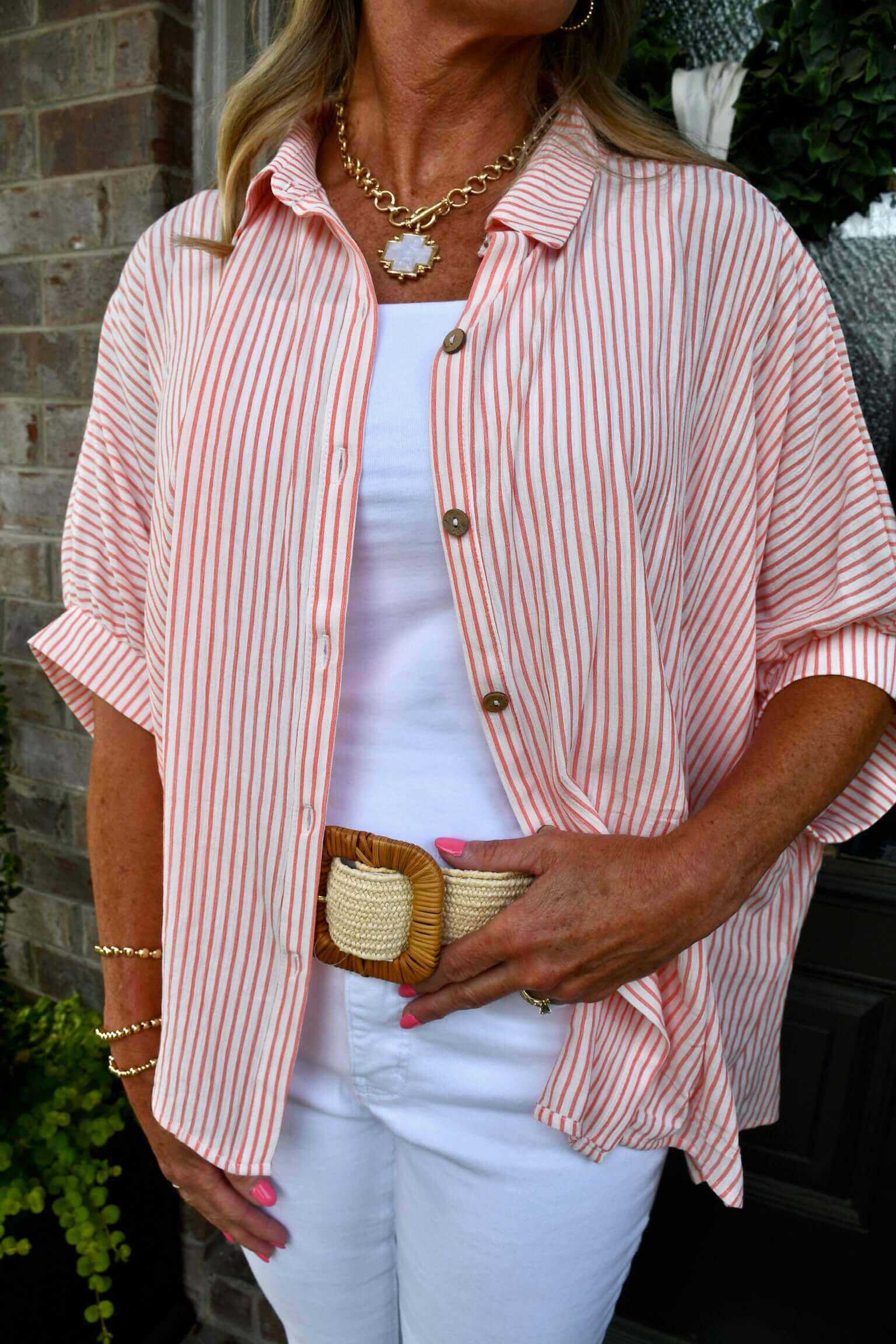Addison Stripe Button Up