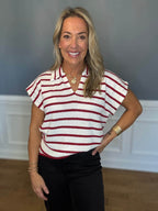 Christy Stripe Collared Top