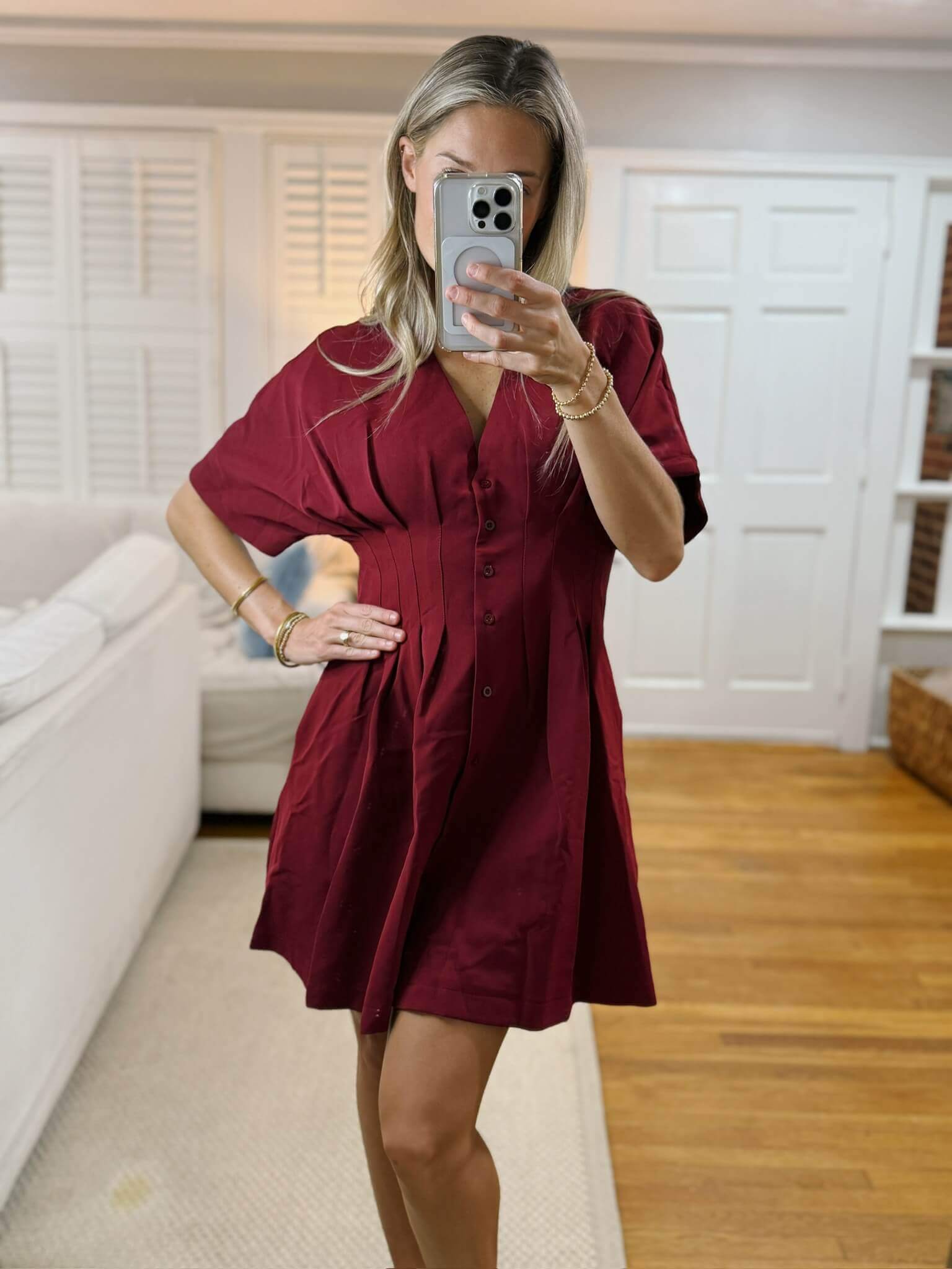 Sophie Burgundy Dress