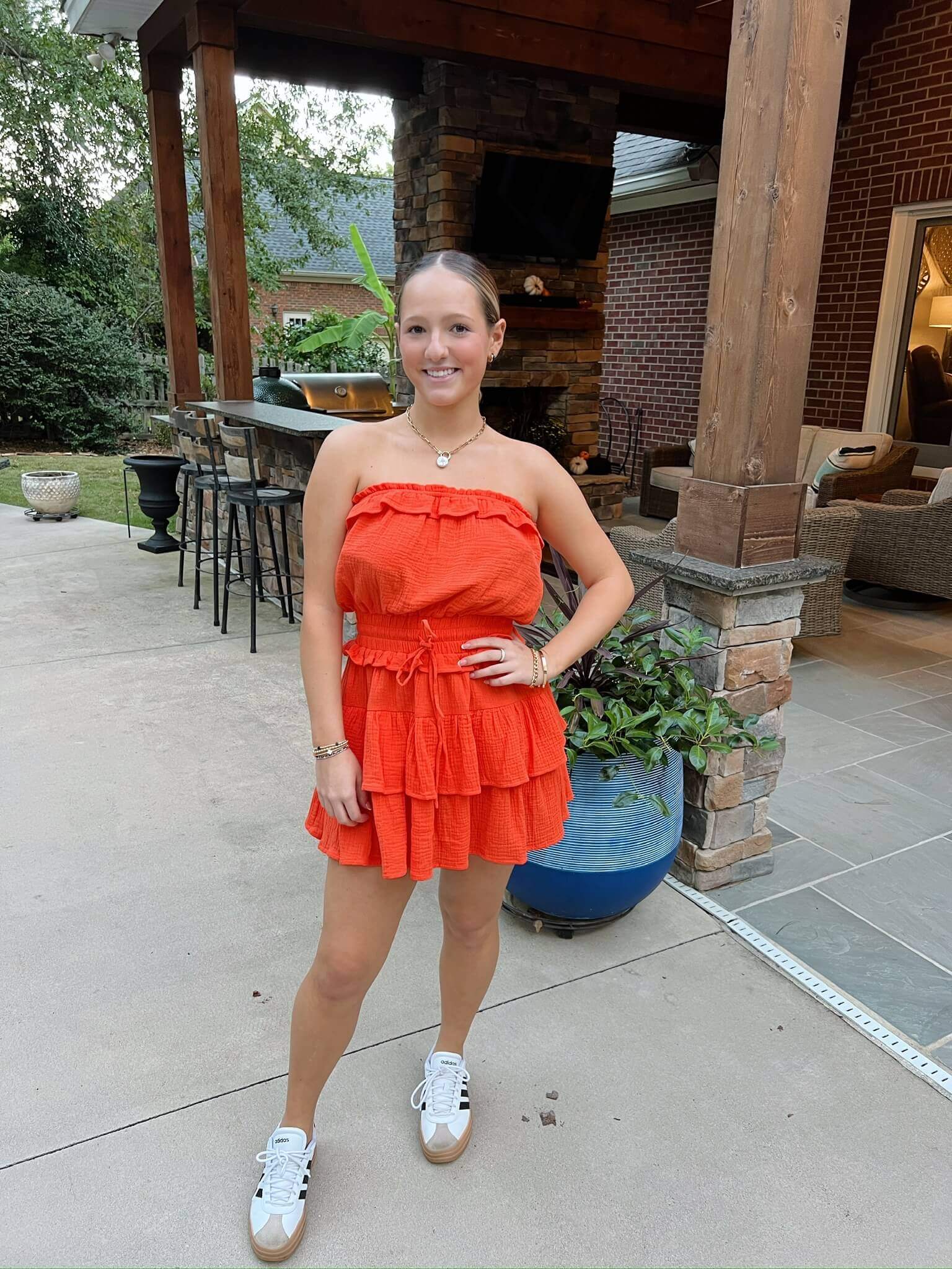 Hailey Gauze Dress (Orange)