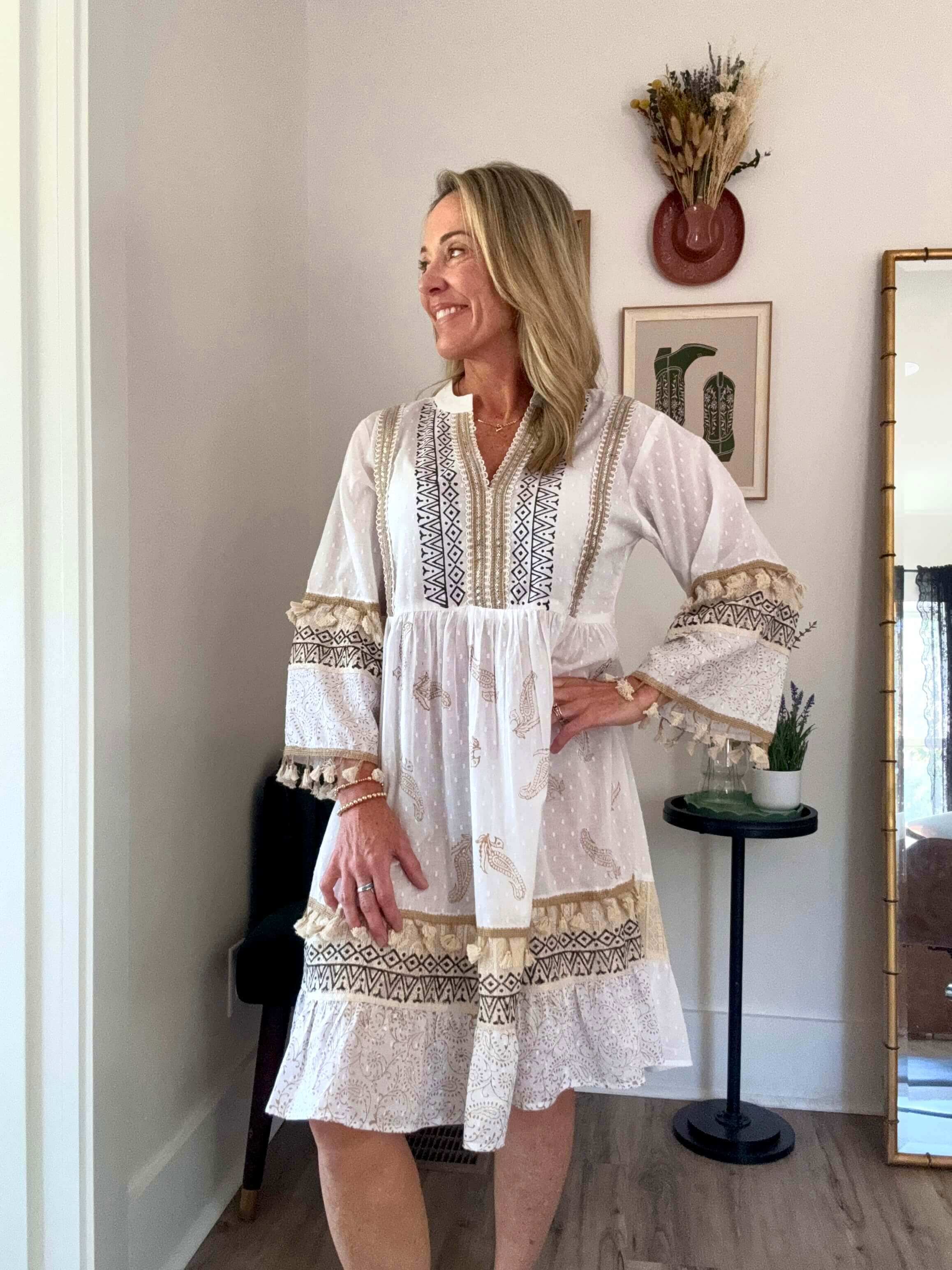 Paisley Tassel Dress