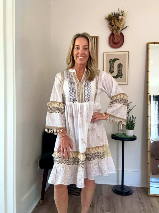 Paisley Tassel Dress