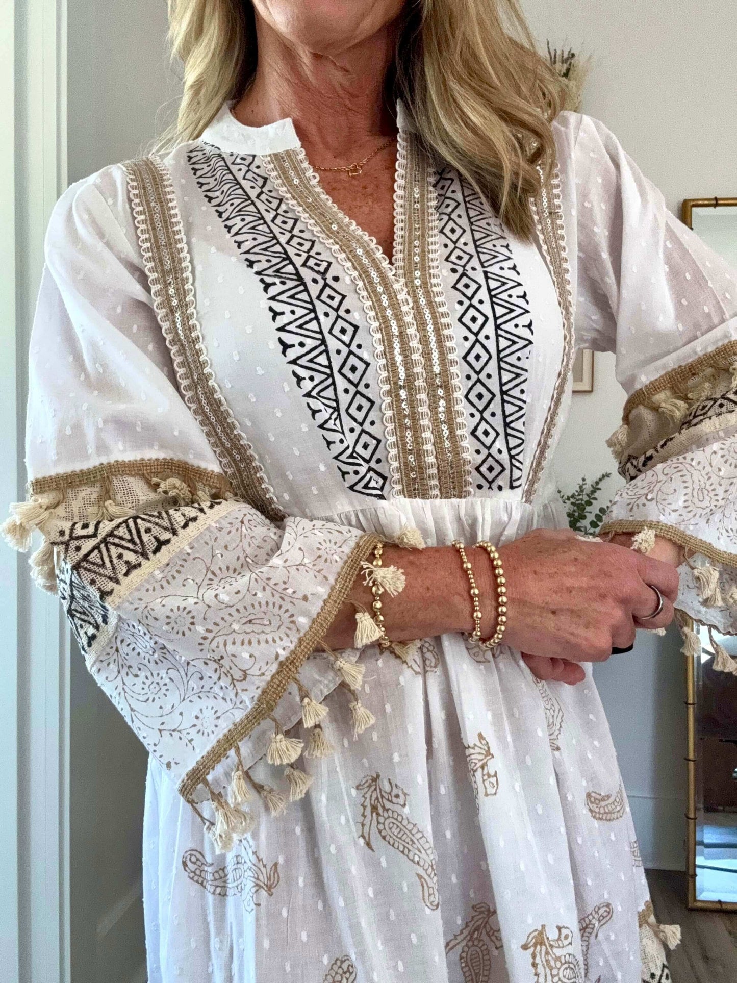 Paisley Tassel Dress