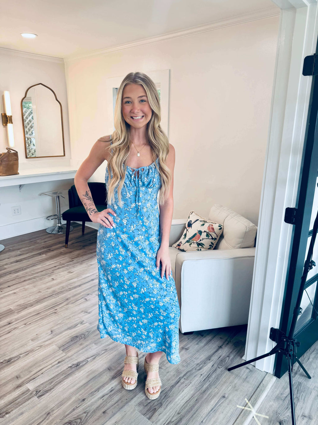 Patsy Blue Floral Midi