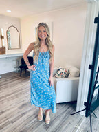 Patsy Blue Floral Midi