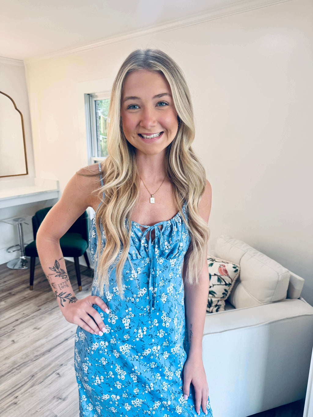 Patsy Blue Floral Midi