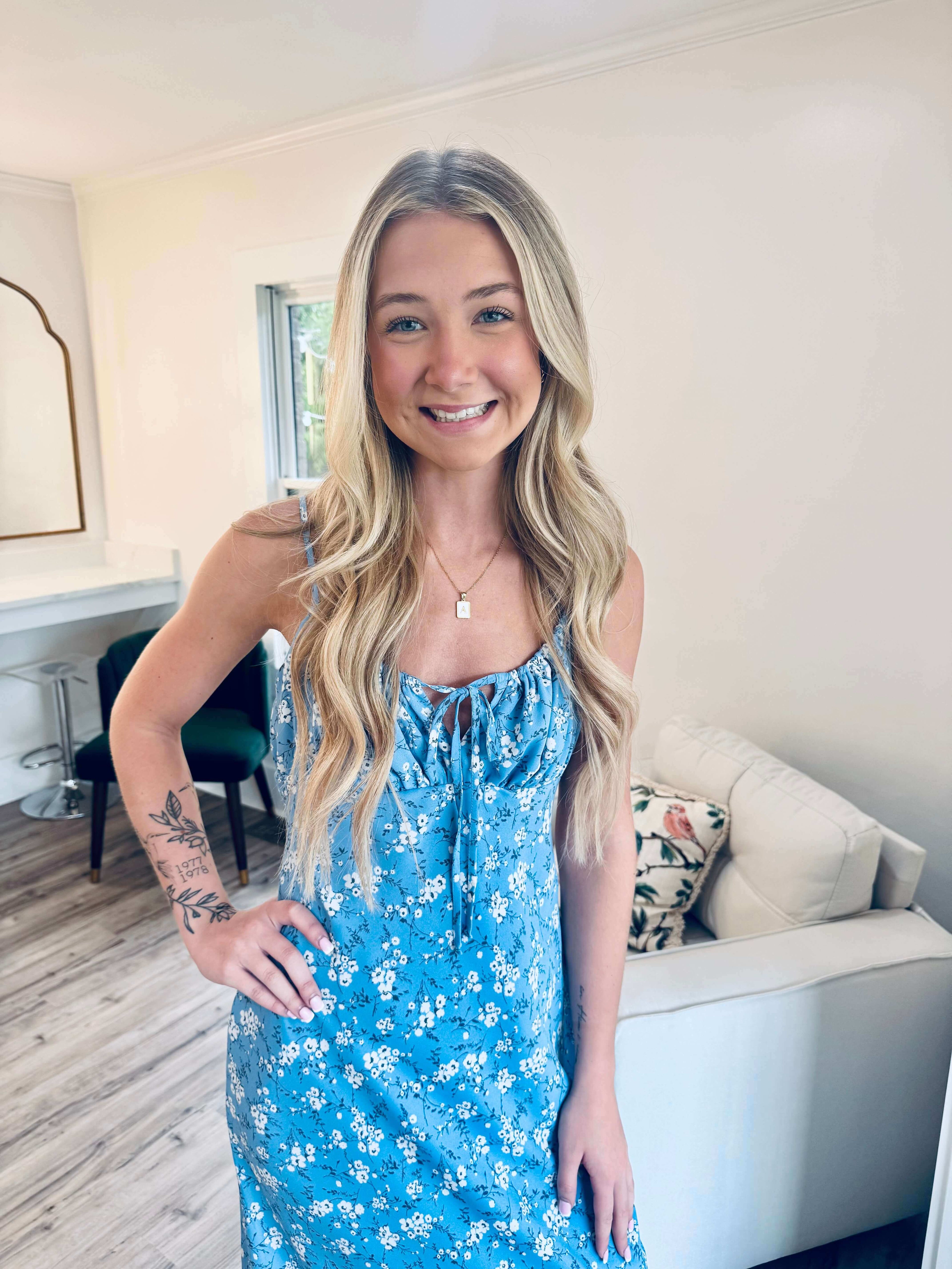 Patsy Blue Floral Midi