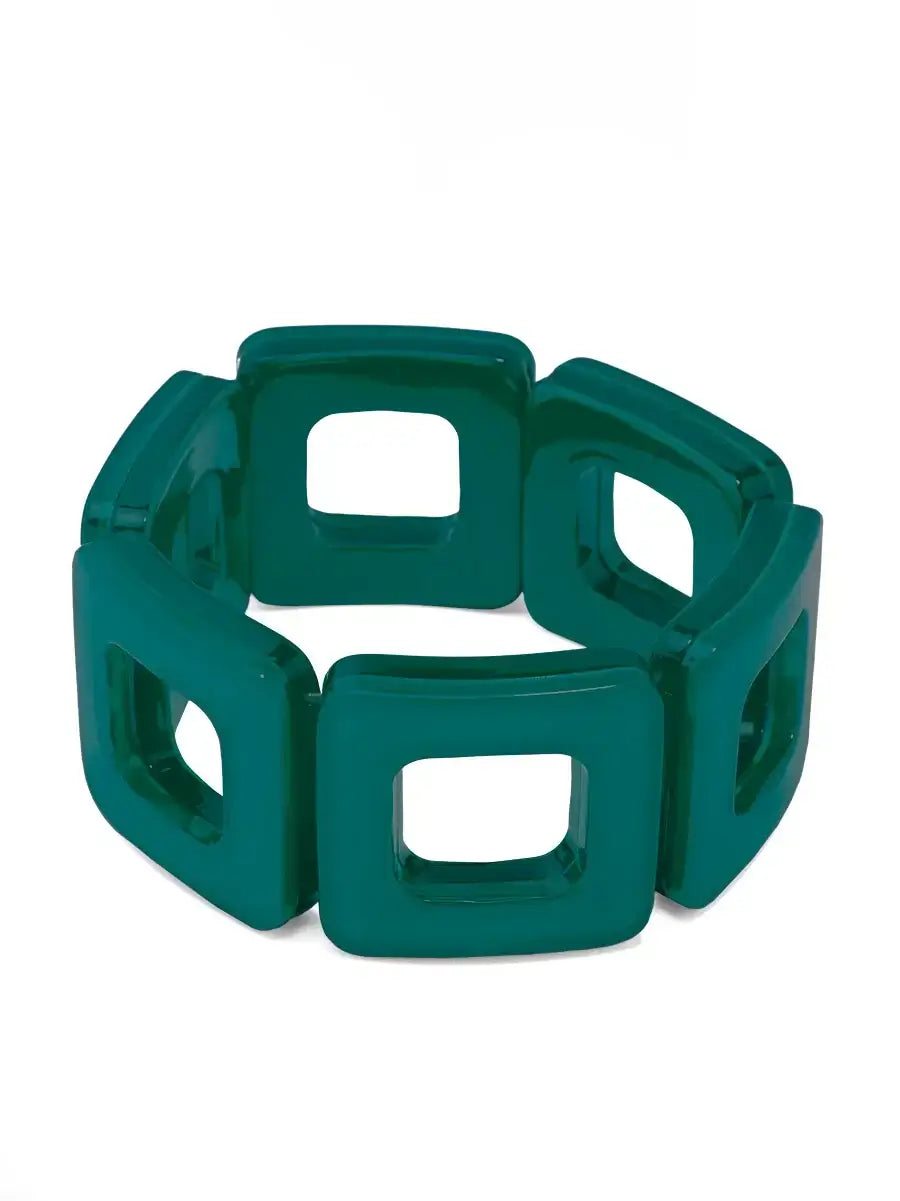 Dark Teal Cutout Stretch Bracelet