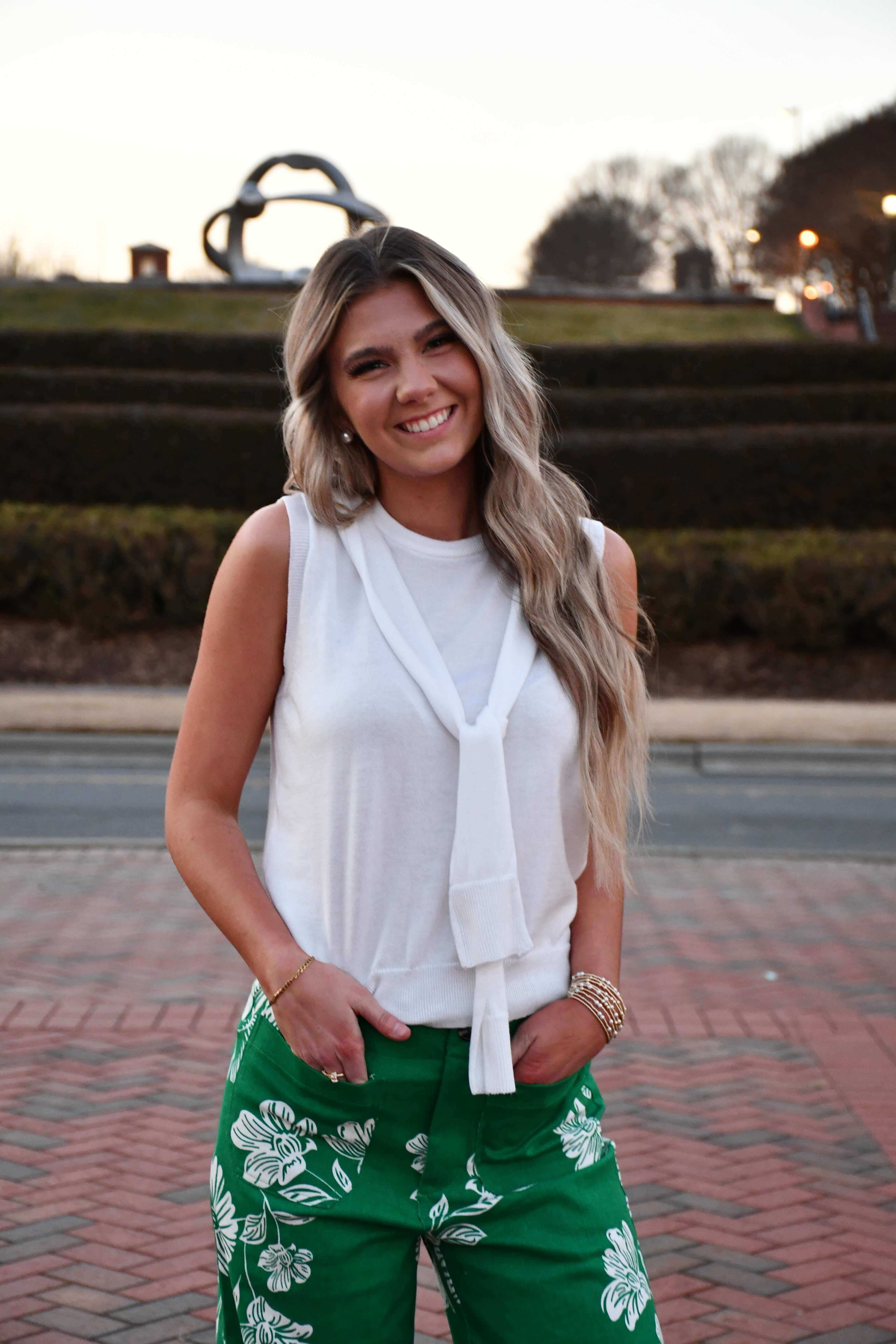 Maverick Ivory Tie Front Sweater