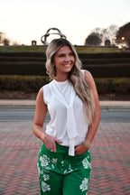 Maverick Ivory Tie Front Sweater