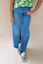 90's Denim Maxi Skirt