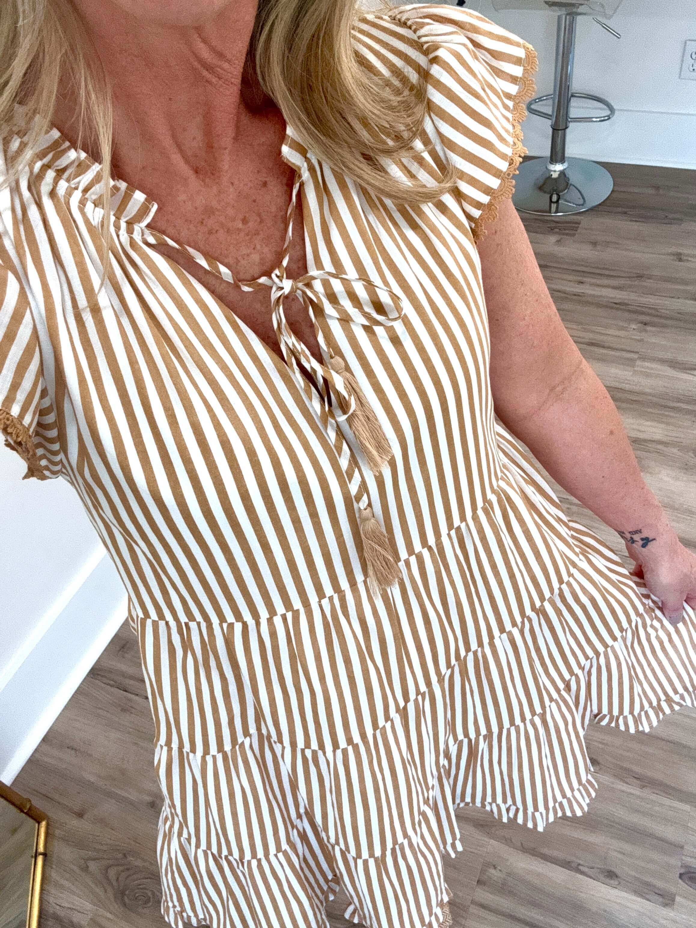 Tonya Stripe Shift Mini Dress