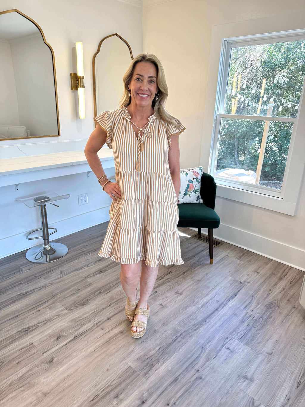 Tonya Stripe Shift Mini Dress