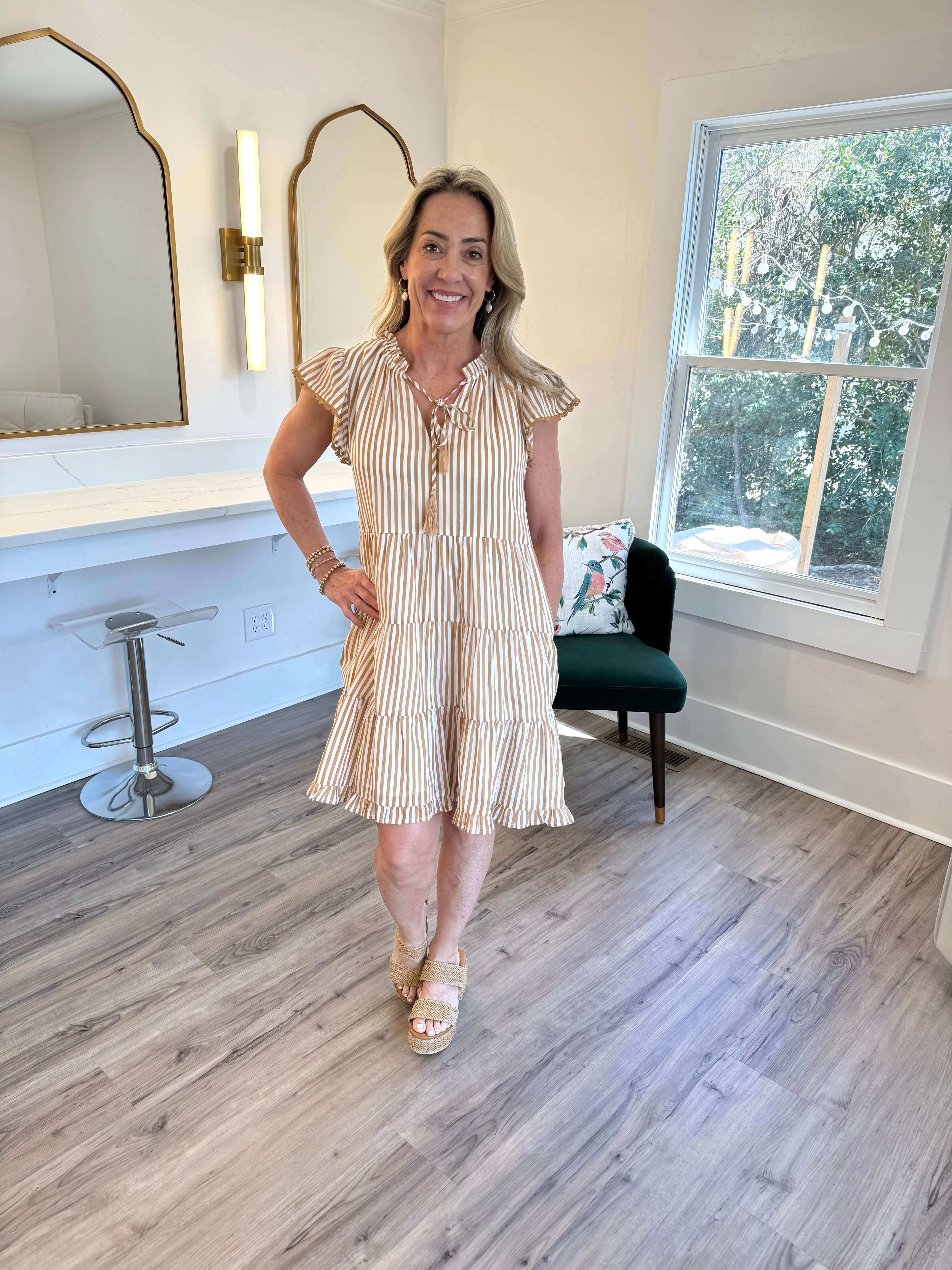 Tonya Stripe Shift Mini Dress