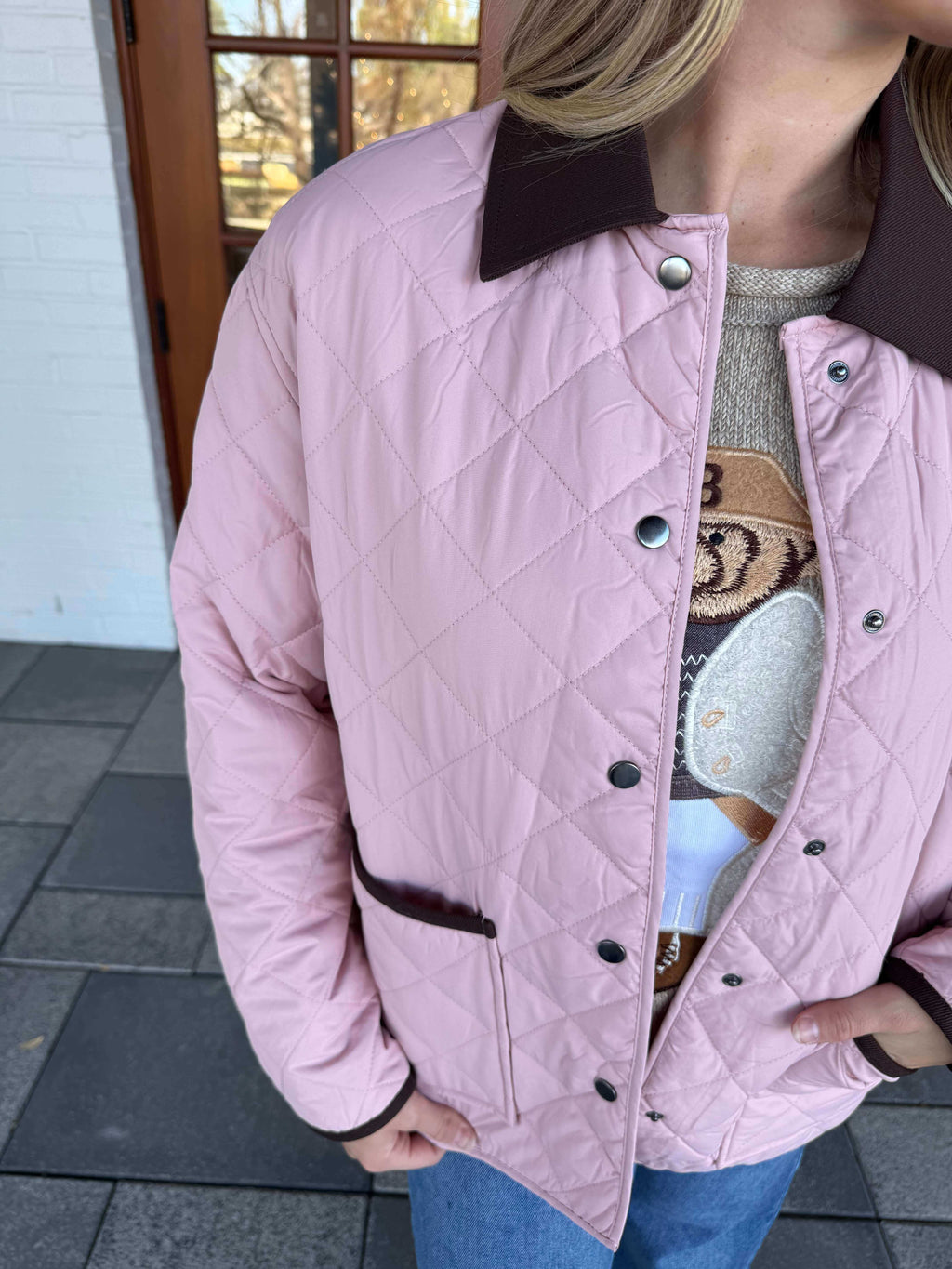 Pink Quilted Jacket