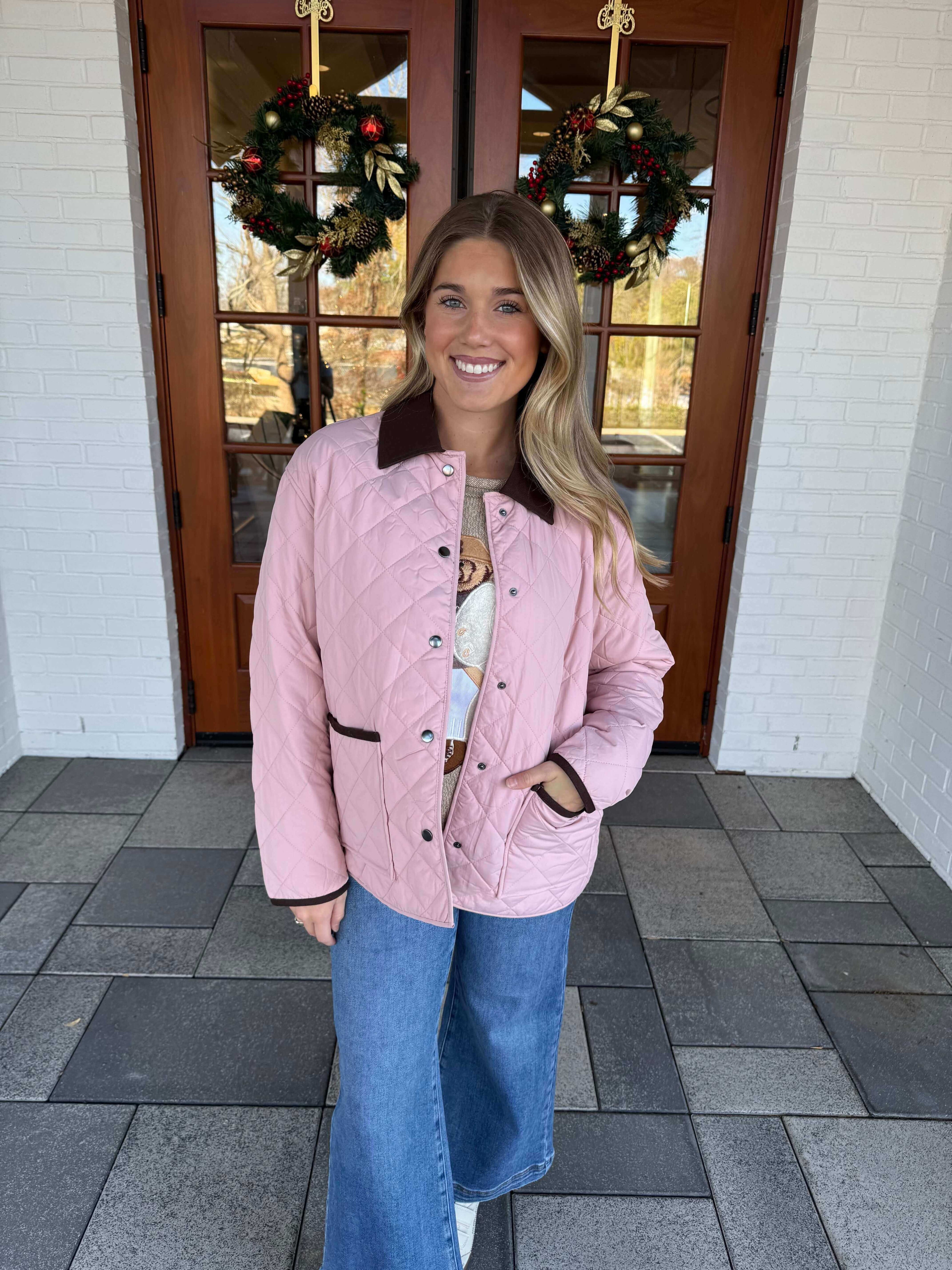 Pink Quilted Jacket
