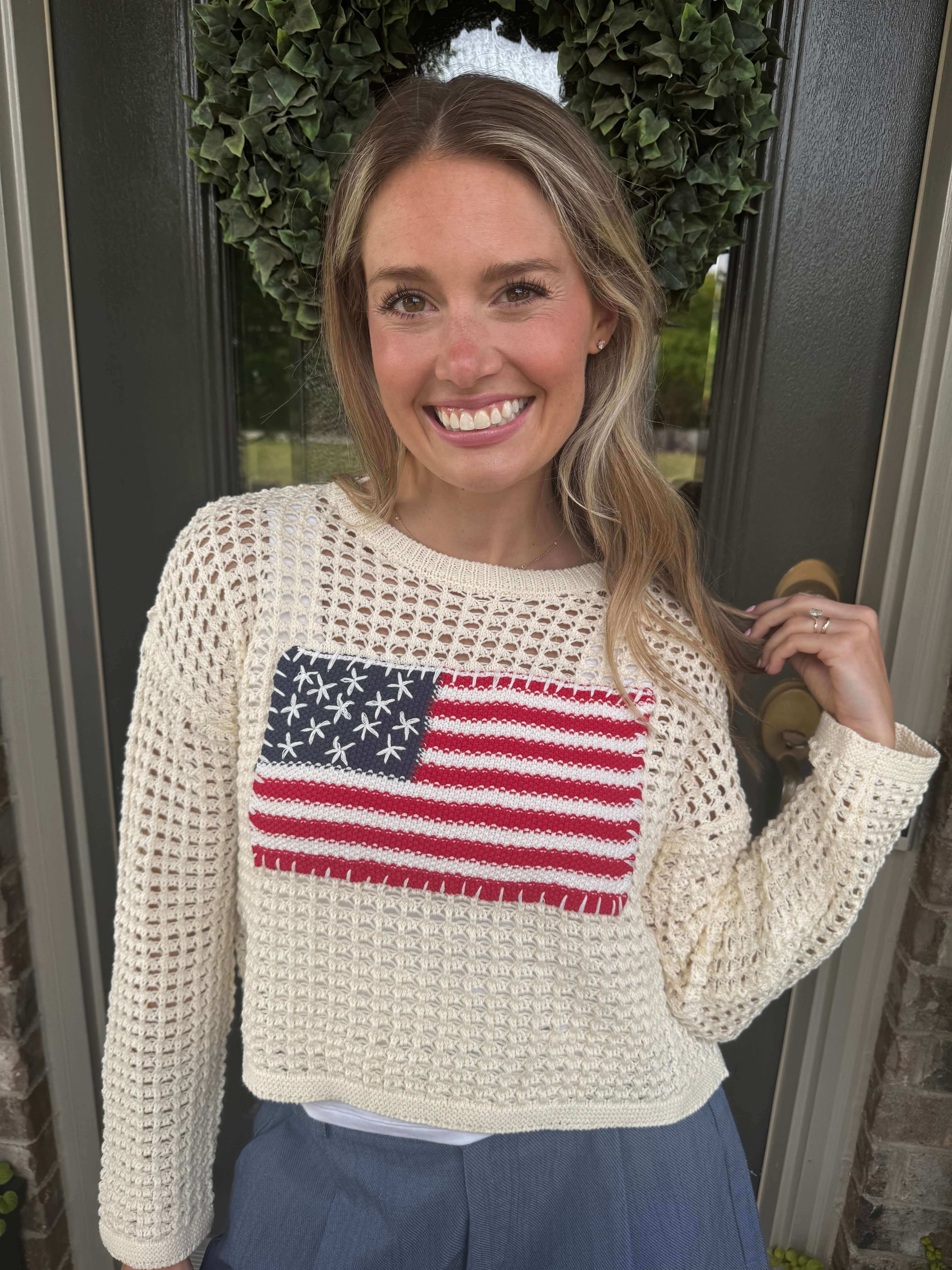 Ivory Flag Sweater