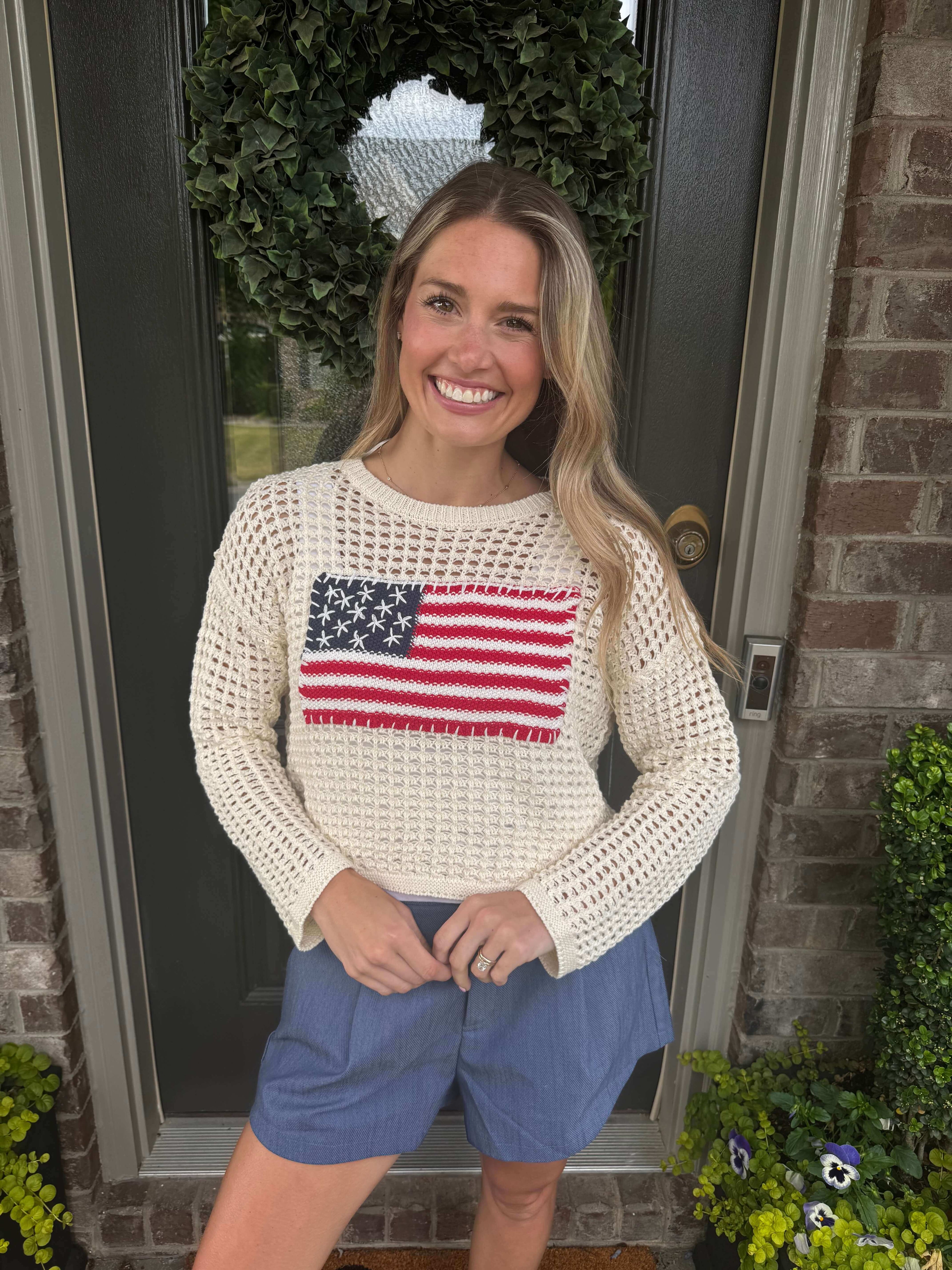Ivory Flag Sweater