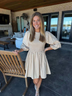 Arron Smocked Natural Dress