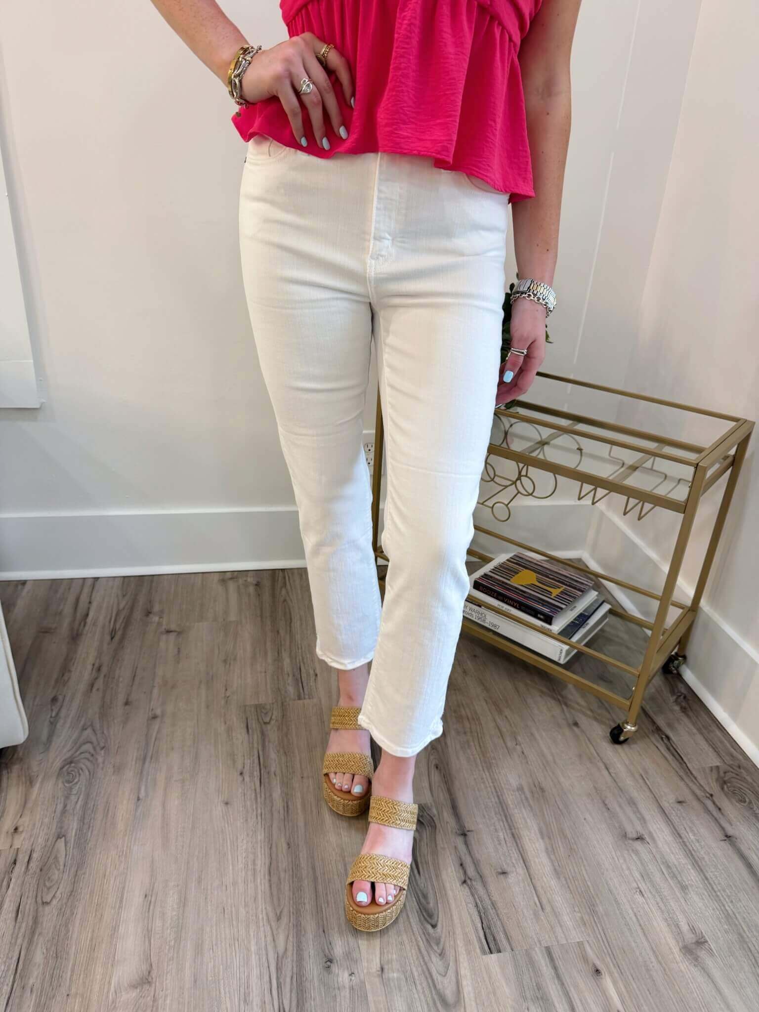 Lisa White Straight Leg Jeans