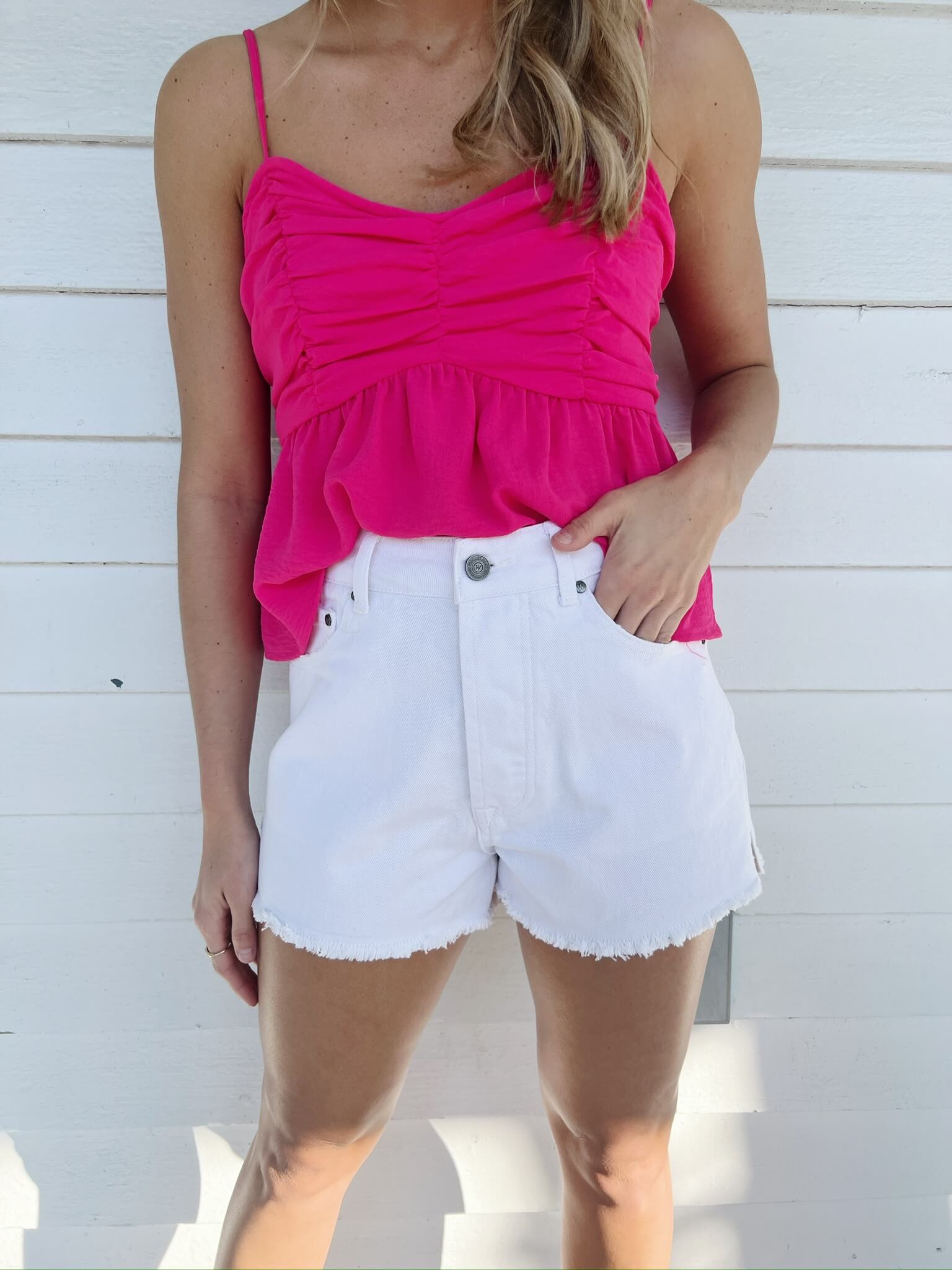 Kendal White Denim Short